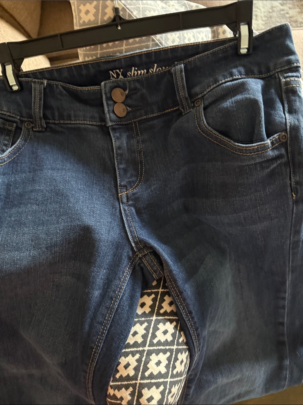 NY&Co Dark Indigo Slim Slouch Jeans Sz 6 - Picture 4 of 6